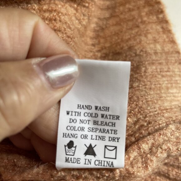 Dreamers Mock Neck Sweater Tunic Women's Large Spice Ribbed Soft Cozycore NWT - Picture 9 of 12